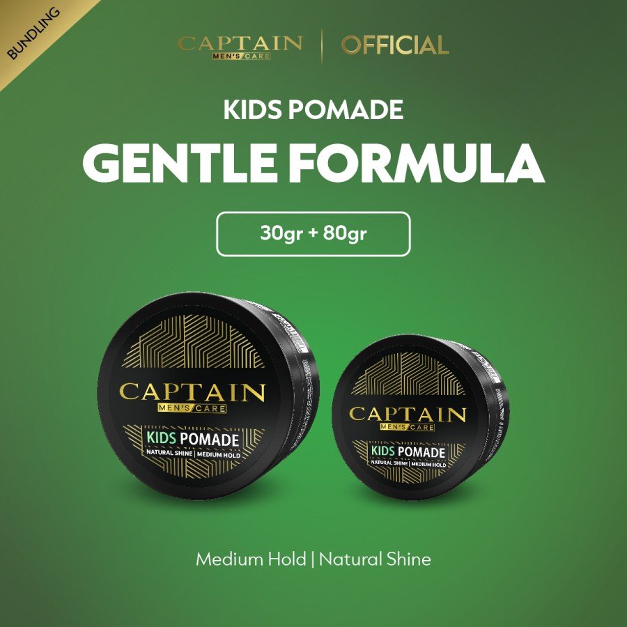 Bundling - Captain Men's Care Kids Pomade Reguler + Kids Pomade Travel Size